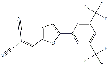 2-({5-[3,5-di(trifluoromethyl)phenyl]-2-furyl}methylidene)malononitrile Struktur