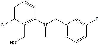 (2-chloro-6-{[(3-fluorophenyl)methyl](methyl)amino}phenyl)methanol Struktur