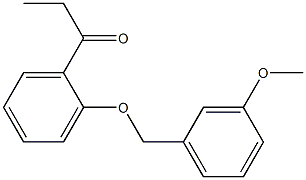 1-{2-[(3-methoxyphenyl)methoxy]phenyl}propan-1-one Struktur