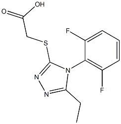 2-{[4-(2,6-difluorophenyl)-5-ethyl-4H-1,2,4-triazol-3-yl]sulfanyl}acetic acid Struktur