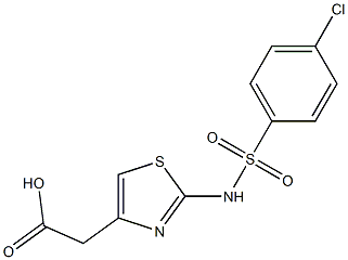 2-{2-[(4-chlorobenzene)sulfonamido]-1,3-thiazol-4-yl}acetic acid Struktur