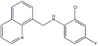 2-chloro-4-fluoro-N-(quinolin-8-ylmethyl)aniline Struktur