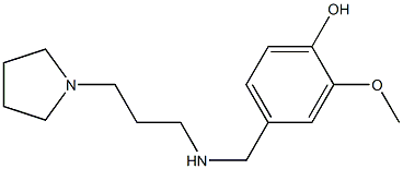 2-methoxy-4-({[3-(pyrrolidin-1-yl)propyl]amino}methyl)phenol Struktur