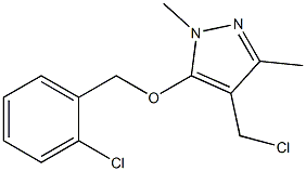 4-(chloromethyl)-5-[(2-chlorophenyl)methoxy]-1,3-dimethyl-1H-pyrazole Structure