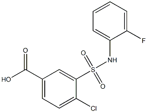 4-chloro-3-[(2-fluorophenyl)sulfamoyl]benzoic acid Struktur