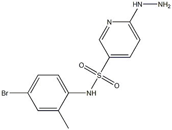 N-(4-bromo-2-methylphenyl)-6-hydrazinylpyridine-3-sulfonamide Struktur