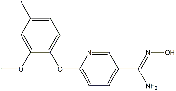 N'-hydroxy-6-(2-methoxy-4-methylphenoxy)pyridine-3-carboximidamide Struktur