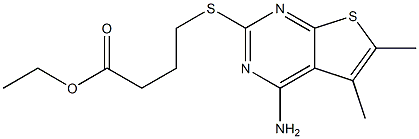 ethyl 4-[(4-amino-5,6-dimethylthieno[2,3-d]pyrimidin-2-yl)sulfanyl]butanoate Struktur