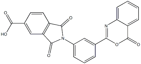 1,3-dioxo-2-[3-(4-oxo-4H-3,1-benzoxazin-2-yl)phenyl]-5-isoindolinecarboxylic acid Struktur