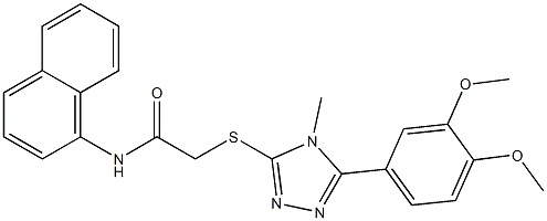 2-{[5-(3,4-dimethoxyphenyl)-4-methyl-4H-1,2,4-triazol-3-yl]sulfanyl}-N-(1-naphthyl)acetamide Struktur