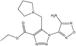 ethyl 1-(4-amino-1,2,5-oxadiazol-3-yl)-5-(1-pyrrolidinylmethyl)-1H-1,2,3-triazole-4-carboxylate Struktur