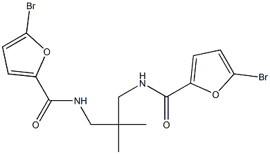 5-bromo-N-{3-[(5-bromo-2-furoyl)amino]-2,2-dimethylpropyl}-2-furamide Struktur