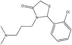 2-(2-chlorophenyl)-3-[3-(dimethylamino)propyl]-1,3-thiazolidin-4-one Struktur