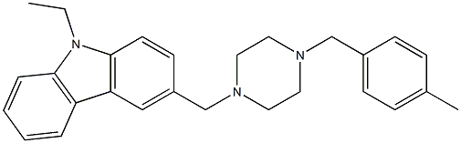 9-ethyl-3-{[4-(4-methylbenzyl)-1-piperazinyl]methyl}-9H-carbazole Struktur