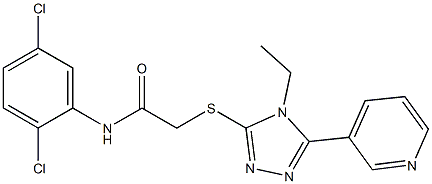 N-(2,5-dichlorophenyl)-2-[(4-ethyl-5-pyridin-3-yl-4H-1,2,4-triazol-3-yl)sulfanyl]acetamide Struktur