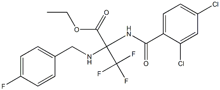 ethyl 2-[(2,4-dichlorobenzoyl)amino]-3,3,3-trifluoro-2-[(4-fluorobenzyl)amino]propanoate Struktur