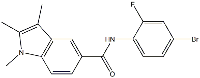 N-(4-bromo-2-fluorophenyl)-1,2,3-trimethyl-1H-indole-5-carboxamide Struktur