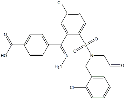 4-[2-({(2-chlorobenzyl)[(4-chlorophenyl)sulfonyl]amino}acetyl)carbohydrazonoyl]benzoic acid Struktur