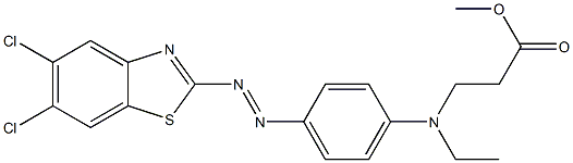 5,6-Dichloro-2-[4-[N-ethyl-N-(2-methoxycarbonylethyl)amino]phenylazo]benzothiazole Struktur