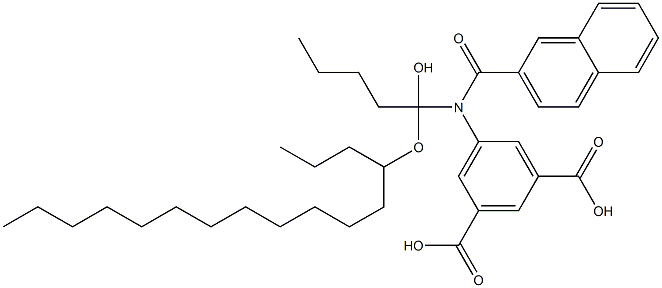 5-[4-Hexadecyloxy-1-hydroxy-2-naphthoyl(pentyl)amino]isophthalic acid Struktur