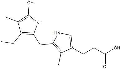 5-(3-Ethyl-5-hydroxy-4-methyl-1H-pyrrol-2-ylmethyl)-4-methyl-1H-pyrrole-3-propionic acid Struktur