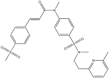 N-Methyl-4-methylsulfonyl-N-[4-[N-methyl-N-[2-(6-methyl-2-pyridinyl)ethyl]sulfamoyl]phenyl]-trans-cinnamamide Struktur