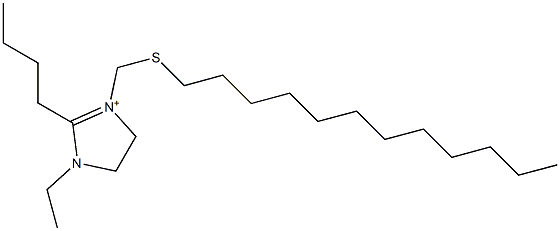 1-Ethyl-2-butyl-3-[(dodecylthio)methyl]-4,5-dihydro-1H-imidazol-3-ium Struktur