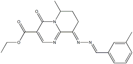 9-[2-(3-Methylbenzylidene)hydrazono]-6-methyl-6,7,8,9-tetrahydro-4-oxo-4H-pyrido[1,2-a]pyrimidine-3-carboxylic acid ethyl ester Struktur