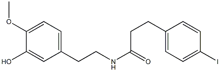 4-Iodo-N-[2-(3-hydroxy-4-methoxyphenyl)ethyl]benzenepropanamide Struktur