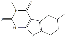 1,2,5,6,7,8-Hexahydro-3,6-dimethyl-2-thioxo[1]benzothieno[2,3-d]pyrimidin-4(3H)-one Struktur