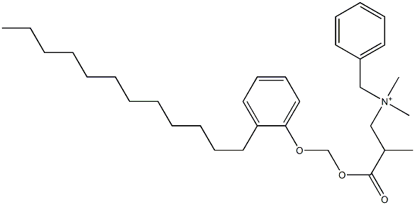 N,N-Dimethyl-N-benzyl-N-[2-[[(2-dodecylphenyloxy)methyl]oxycarbonyl]propyl]aminium Struktur