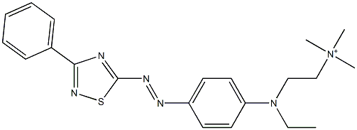 2-[Ethyl[4-[(3-phenyl-1,2,4-thiadiazol-5-yl)azo]phenyl]amino]-N,N,N-trimethylethanaminium Struktur