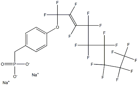 4-[(Heptadecafluoro-2-nonenyl)oxy]benzylphosphonic acid sodium salt Struktur
