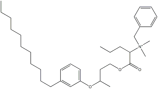 N,N-Dimethyl-N-benzyl-N-[1-[[3-(3-undecylphenyloxy)butyl]oxycarbonyl]butyl]aminium Struktur