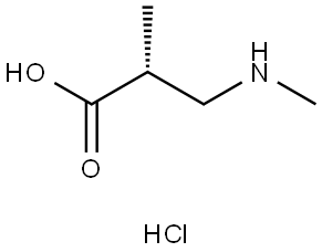 (R)-2-methyl-3-(methylamino)propanoicacidhydrochloride Struktur