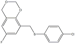 8-{[(4-chlorophenyl)thio]methyl}-6-fluoro-4H-1,3-benzodioxine Struktur