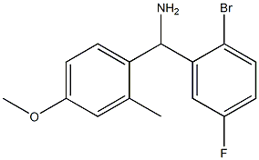 (2-bromo-5-fluorophenyl)(4-methoxy-2-methylphenyl)methanamine Structure