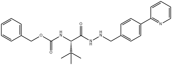 L-Valine, 3-methyl-N-[(phenylmethoxy)carbonyl]-, 2-[[4-(2-pyridinyl)phenyl]methyl]hydrazide Struktur