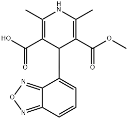 4-(2,1,3-benzoxadiazol-4-yl)-5- methoxycarbonyl-2,6-dimethyl-1,4-dihydropyridine-3-carboxylic acid, 103232-74-2, 結(jié)構(gòu)式