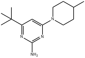 2-amino-4-(4-methylpiperidin-1-yl)-6-(tert-butyl)pyrimidine Struktur