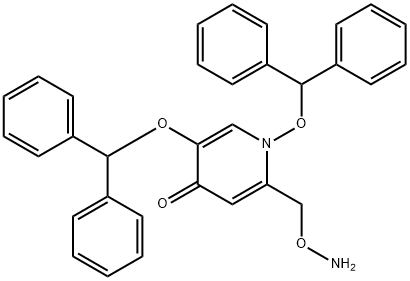 4(1H)-Pyridinone, 2-[(aminooxy)methyl]-1,5-bis(diphenylmethoxy)- Structure