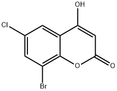 8-Bromo-6-chloro-4-hydroxy-2H-1-benzopyran-2-one Struktur