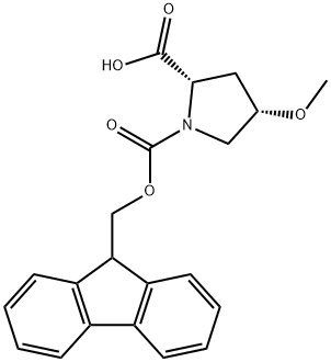 1,2-Pyrrolidinedicarboxylic acid, 4-methoxy-, 1-(9H-fluoren-9-ylmethyl) ester, (2S,4S)- Struktur