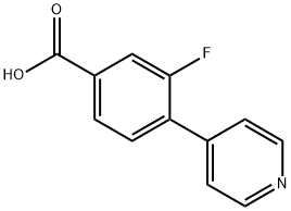3-fluoro-4-(pyridin-4-yl)benzoic acid Struktur