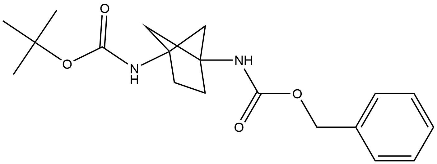 benzyl tert-butyl bicyclo[2.1.1]hexane-1,4-diyldicarbamate Struktur