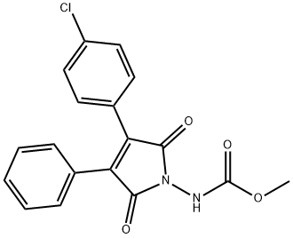 methyl 3-(4-chlorophenyl)-2,5-dioxo-4-phenyl-2,5-dihydro-1H-pyrrol-1-ylcarbamate Struktur