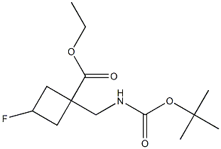 ethyl 1-[(tert-butoxycarbonylamino)methyl]-3-fluoro-cyclobutanecarboxylate, 1363382-10-8, 結(jié)構(gòu)式