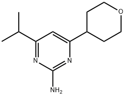 2-Amino-4-(4-tetrahydropyranyl)-6-(iso-propyl)pyrimidine Struktur