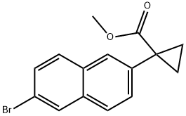 methyl 1-(6-bromonaphthalen-2-yl)cyclopropane-1-carboxylate Struktur