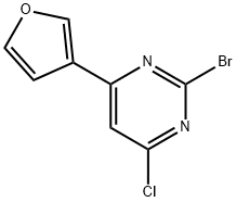 2-Bromo-4-chloro-6-(3-furyl)pyrimidine Struktur